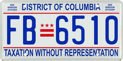 DC license plate FB6510