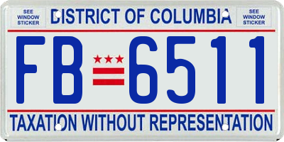 DC license plate FB6511