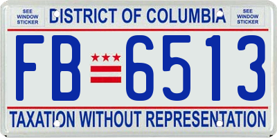 DC license plate FB6513