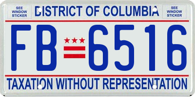 DC license plate FB6516