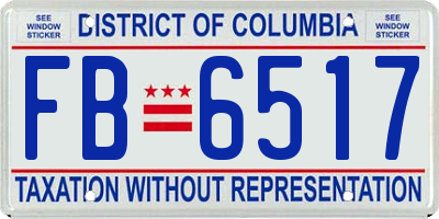 DC license plate FB6517