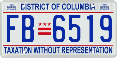 DC license plate FB6519