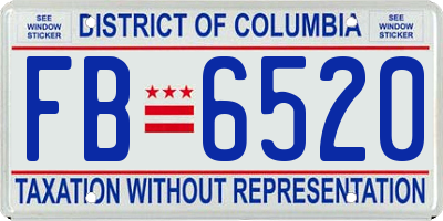 DC license plate FB6520