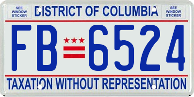 DC license plate FB6524