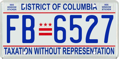 DC license plate FB6527