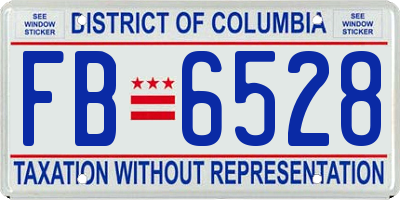 DC license plate FB6528