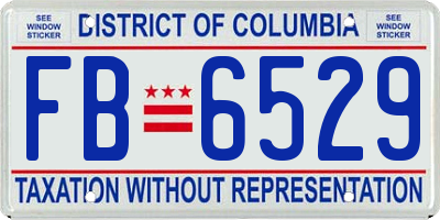 DC license plate FB6529