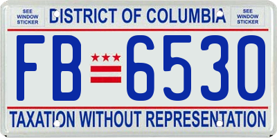 DC license plate FB6530