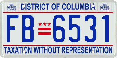 DC license plate FB6531