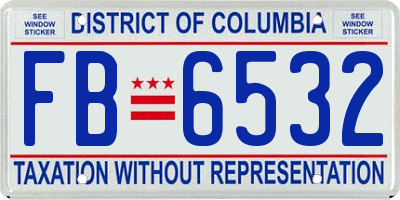 DC license plate FB6532