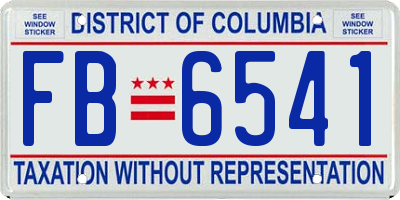 DC license plate FB6541