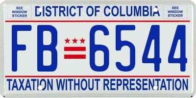 DC license plate FB6544