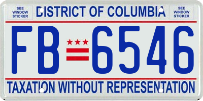 DC license plate FB6546