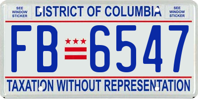 DC license plate FB6547