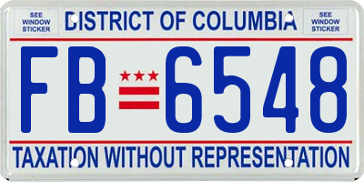 DC license plate FB6548