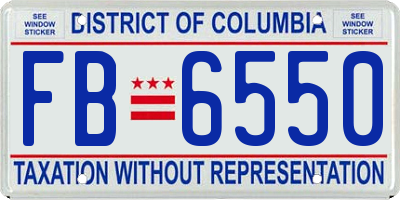 DC license plate FB6550