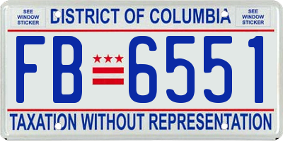 DC license plate FB6551