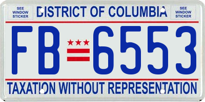 DC license plate FB6553