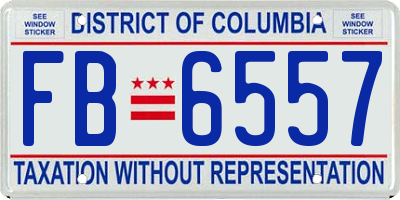 DC license plate FB6557