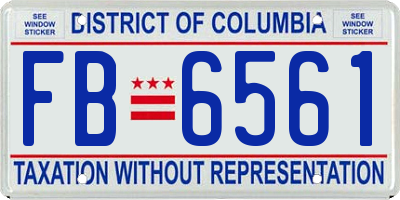 DC license plate FB6561