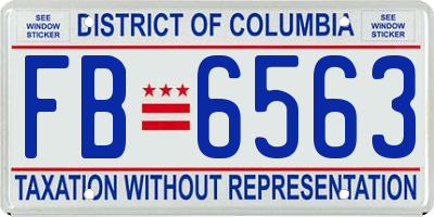 DC license plate FB6563