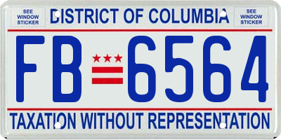 DC license plate FB6564