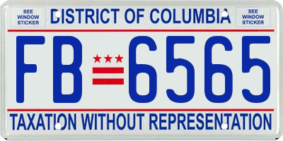 DC license plate FB6565