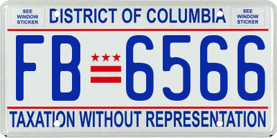 DC license plate FB6566