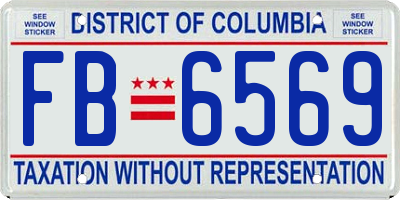 DC license plate FB6569