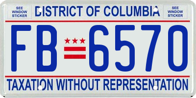 DC license plate FB6570