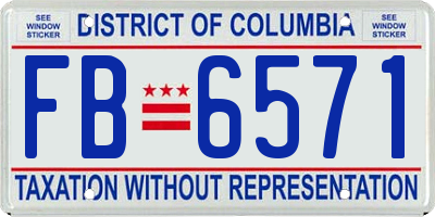 DC license plate FB6571