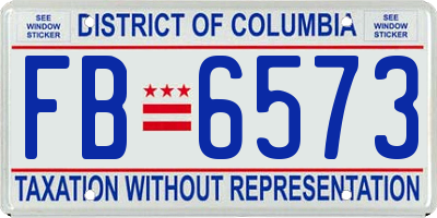 DC license plate FB6573