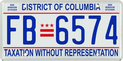 DC license plate FB6574