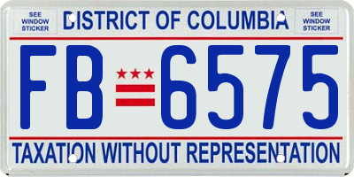 DC license plate FB6575