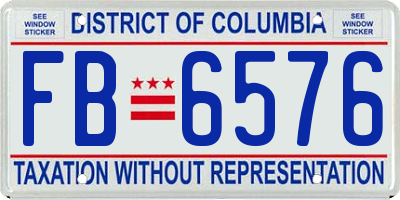 DC license plate FB6576