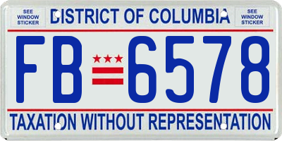 DC license plate FB6578