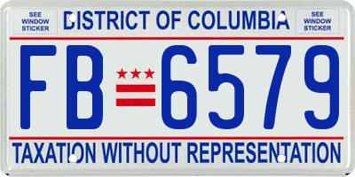 DC license plate FB6579