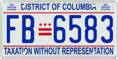 DC license plate FB6583