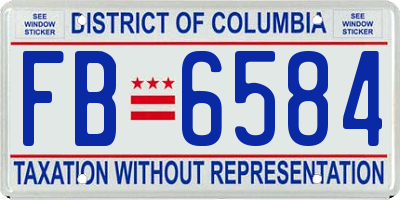 DC license plate FB6584