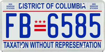 DC license plate FB6585