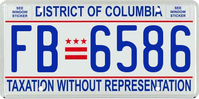 DC license plate FB6586