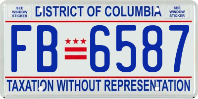 DC license plate FB6587