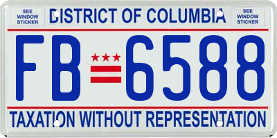 DC license plate FB6588