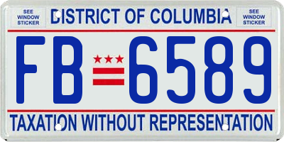 DC license plate FB6589