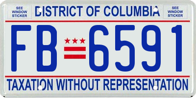 DC license plate FB6591