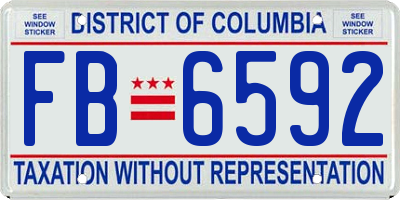 DC license plate FB6592