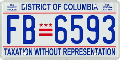 DC license plate FB6593