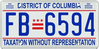 DC license plate FB6594