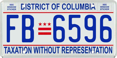 DC license plate FB6596