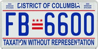 DC license plate FB6600